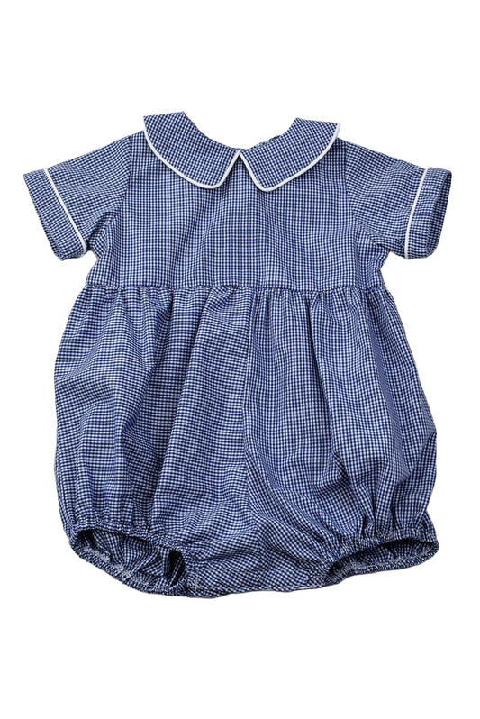 Boy Romper - Navy Check