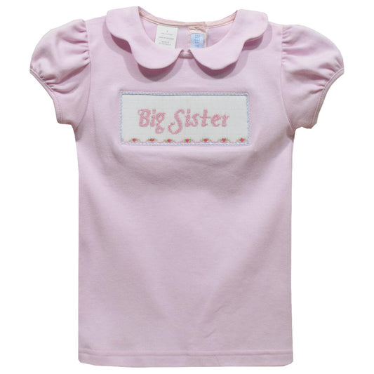 Big Sister Smocked Pink Shirt