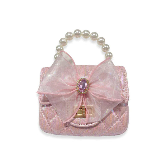 Bowtie Shiny Quilted Purse - B1315