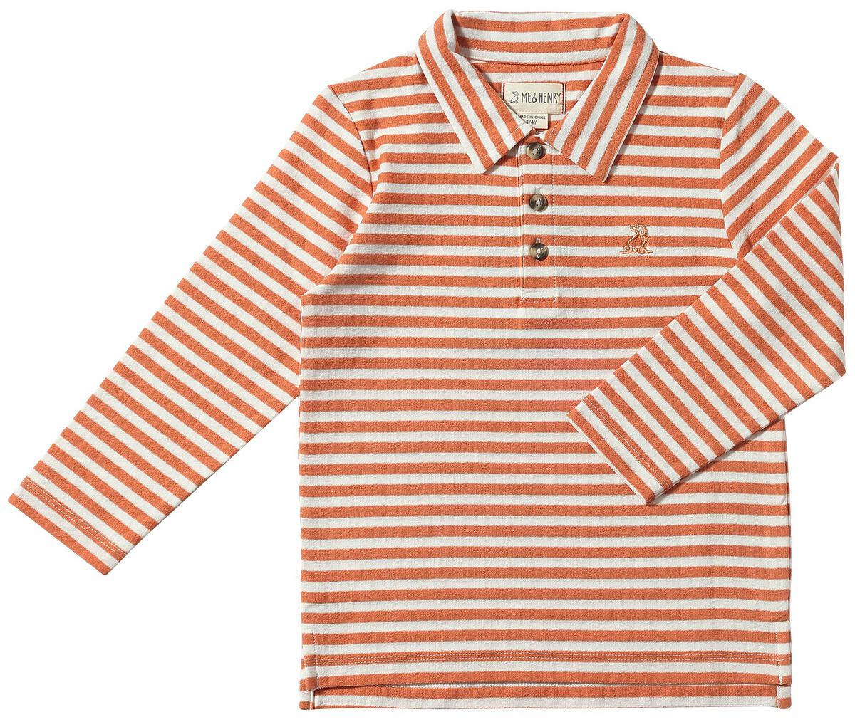 Midway Polo - Pumpkin/Grey Stripe