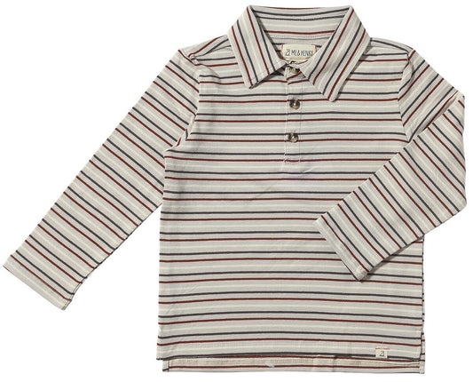 Midway Grey/Black/Brown Stripe Polo