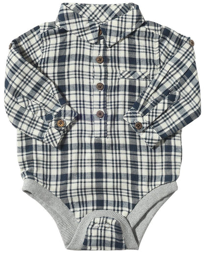 Jasper Navy/Wht. Plaid Onesie