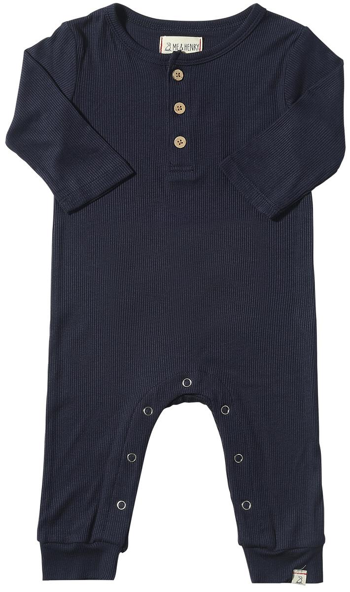 Mason Navy Ribbed Romper