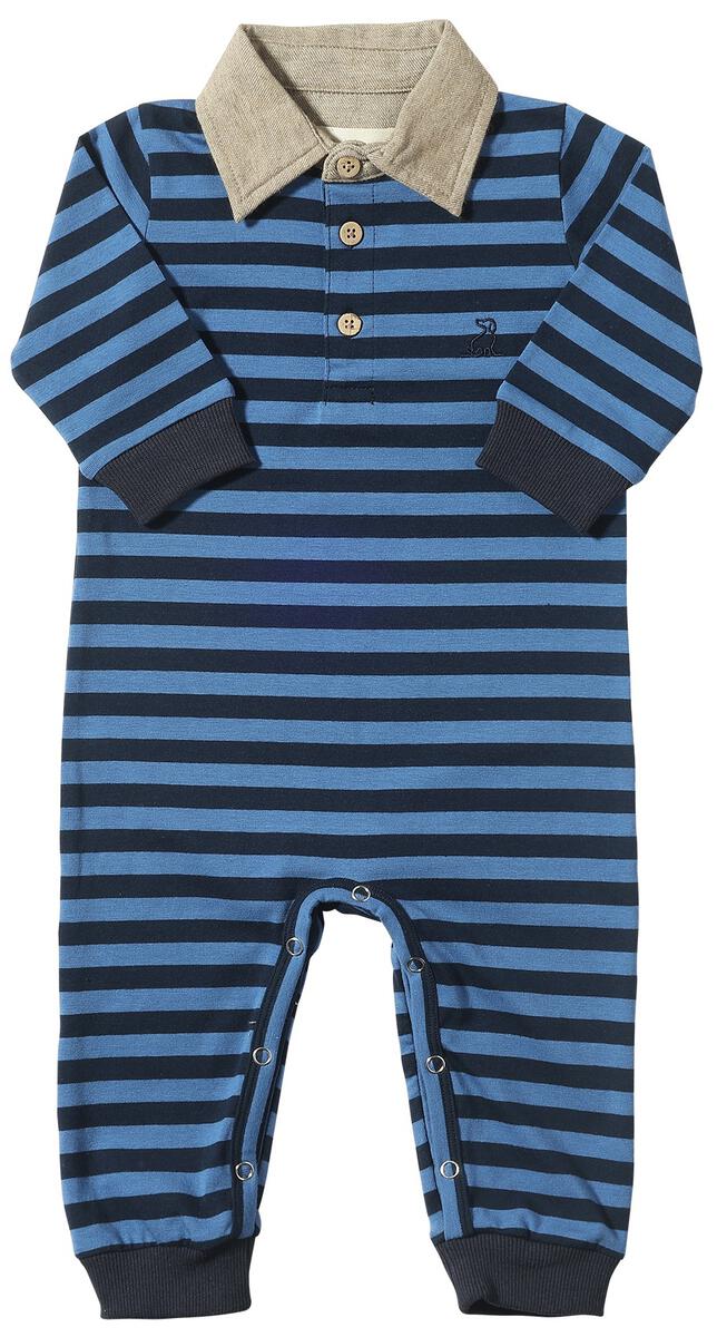 Kingston Navy/Blue Stripe Polo Romper