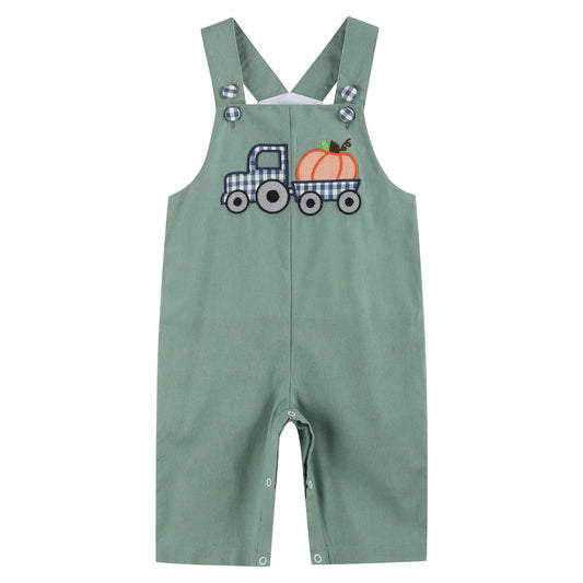 Green Pumpkin Tractor Overalls