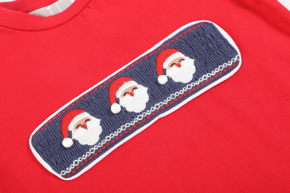 Red/Navy Santa Smocked Pant Set