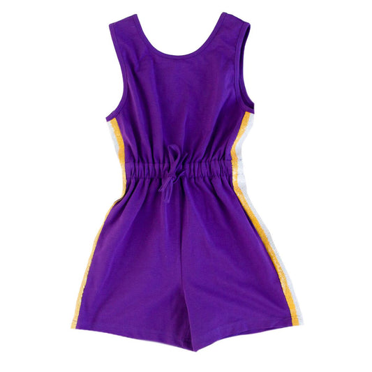 Purple & Yellow Striped Romper