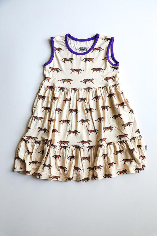 Purple Tiger Twirl Pocket Dress