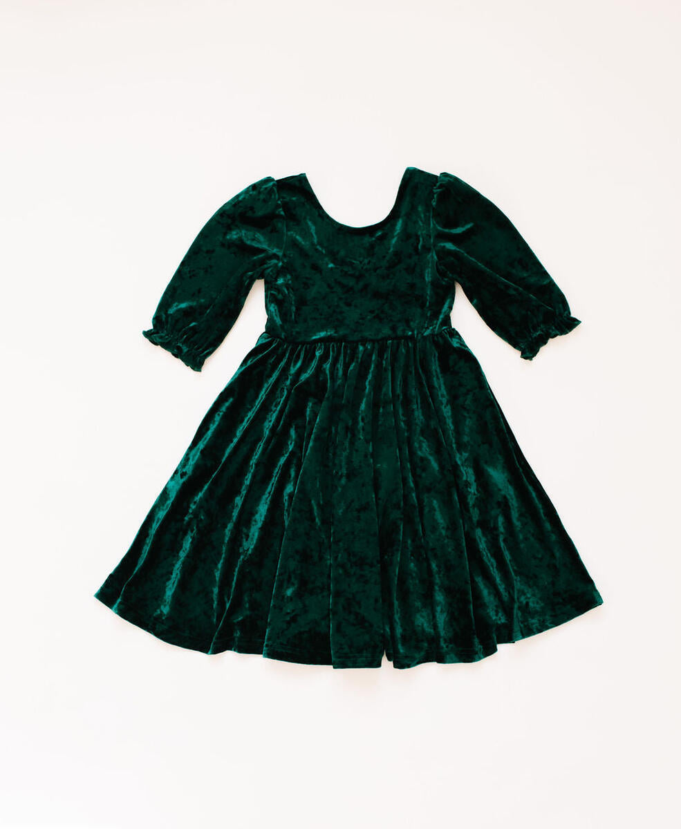 Pippa Dress - Green Velvet