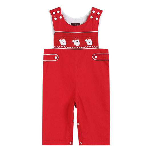 Red & Wht. Santa Smock Overalls