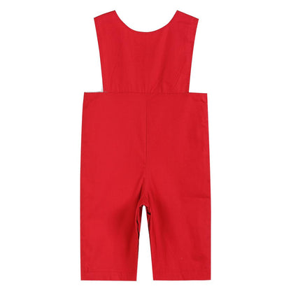Red & Wht. Santa Smock Overalls