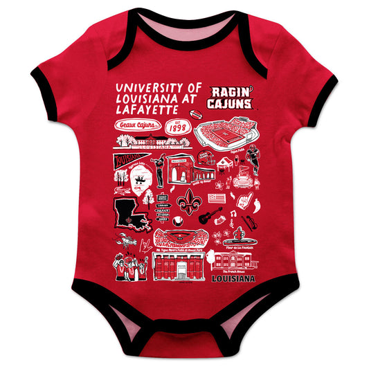 Ragin Cajuns Red Bodysuit
