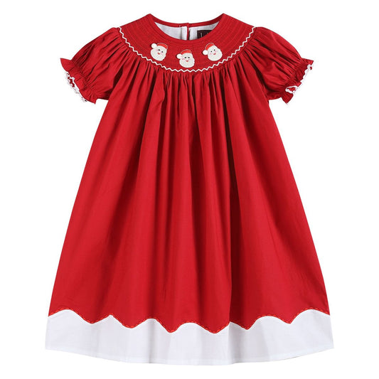 Red & White Santa Smock Dress