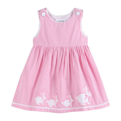 Pink Gingham Bunny Family Dress