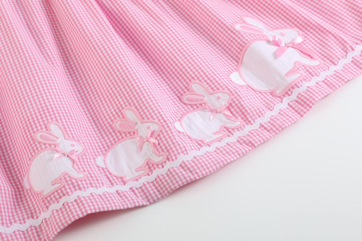 Pink Gingham Bunny Family Dress