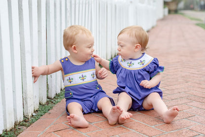 Mardi Gras Smocked Romper