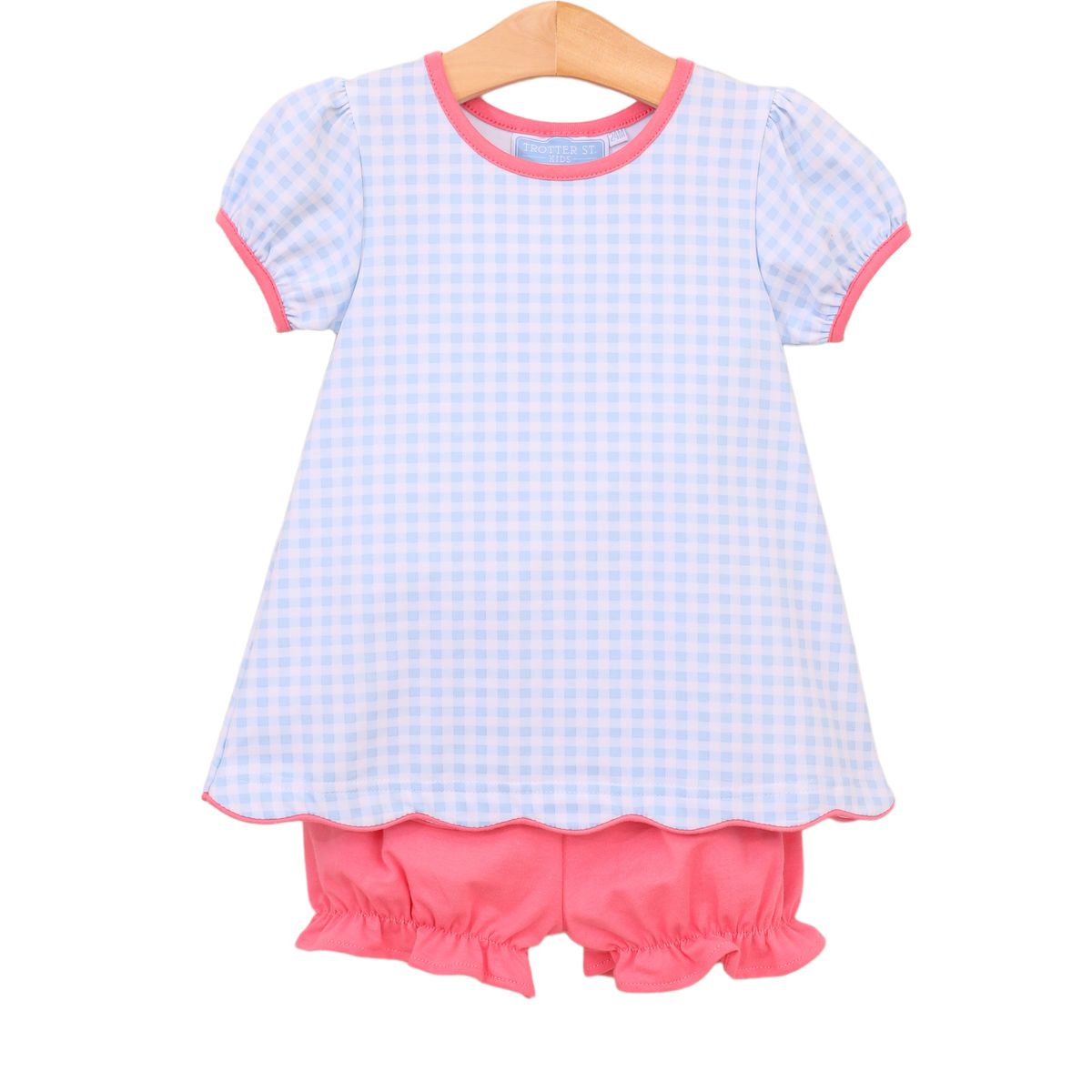 Cecilia Bloomer Set - Blue/Pink Gingham