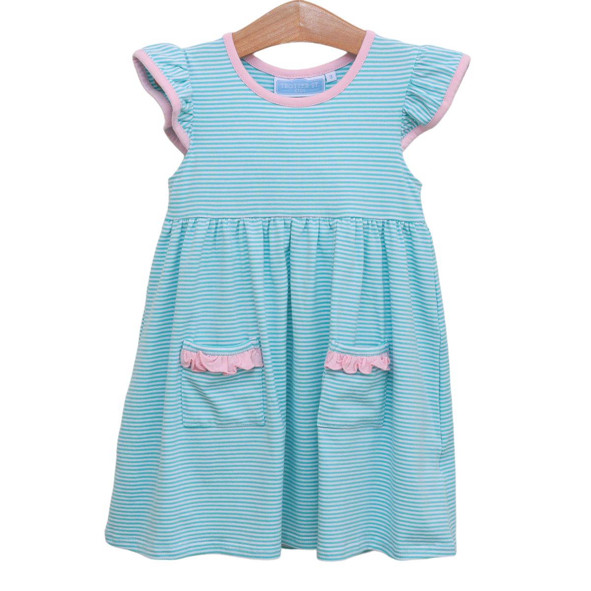 Lucy Dress - Mint/Pink