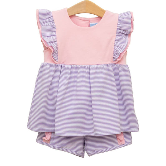 Rosie Short Set - Lavender/Pink