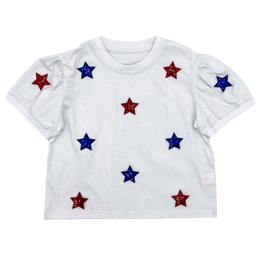 Red & Blue Star Patch Tee