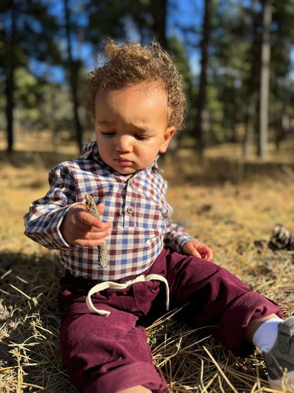 Jasper Onesie - Blue/Burg/Cream Plaid