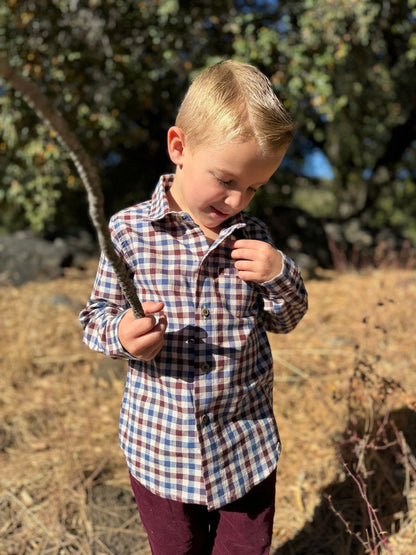 Atwood Shirt - Blue/Burg/Cream Plaid