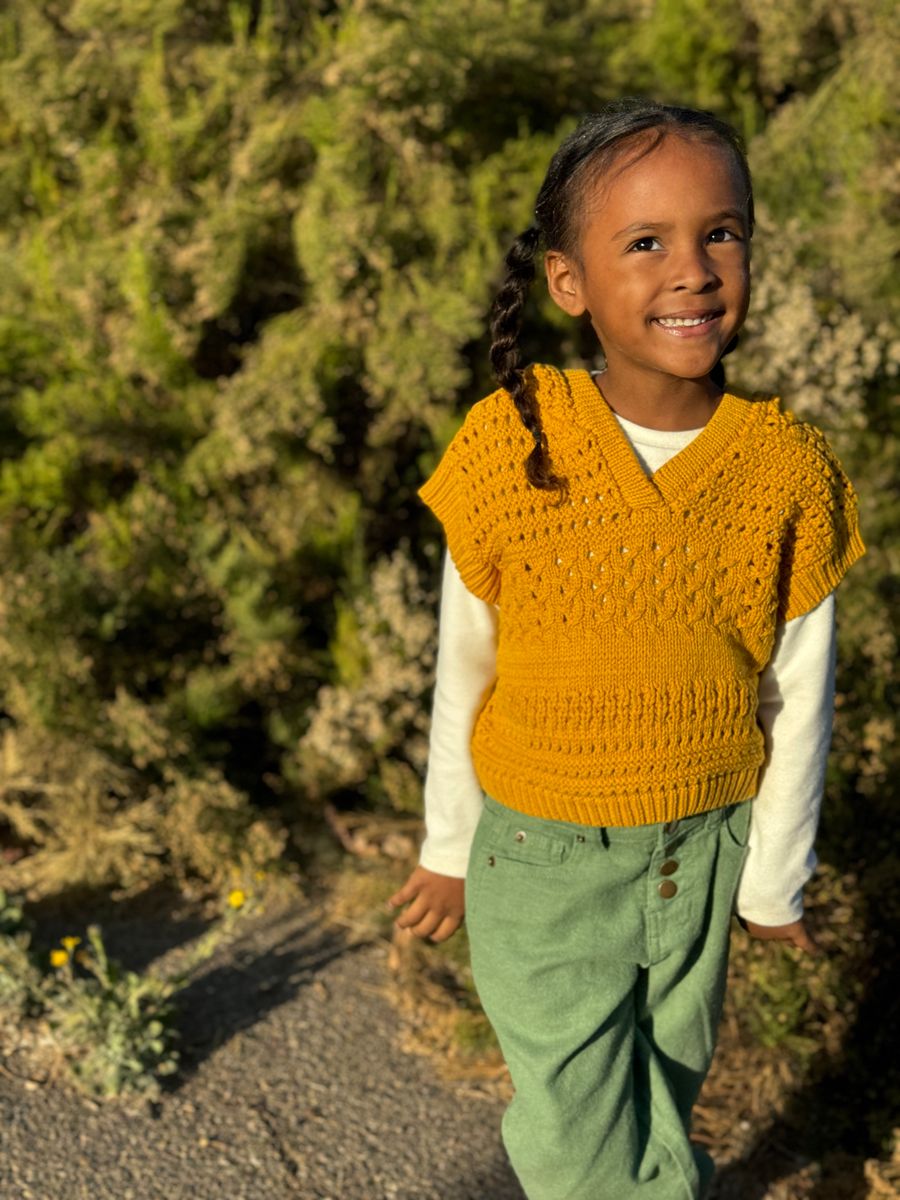 Mabel Vest - Gold Knit