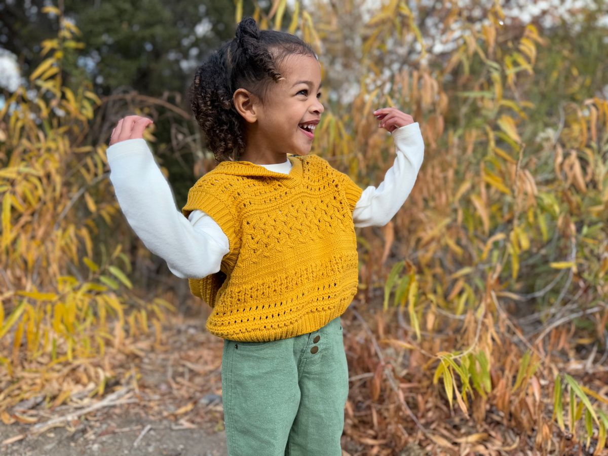 Mabel Vest - Gold Knit