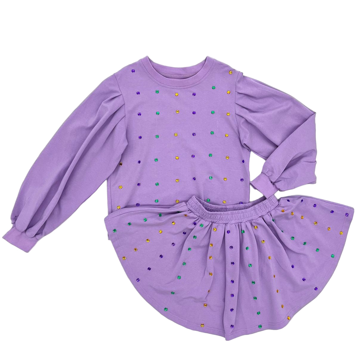 Mardi Gras Stone Skirt Set