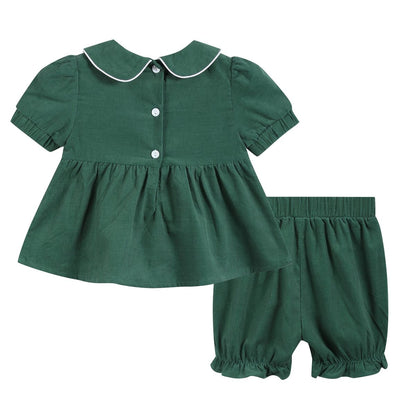 Green Santa Smock Bloomer Set