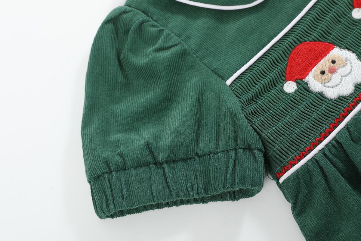 Green Santa Smock Bloomer Set