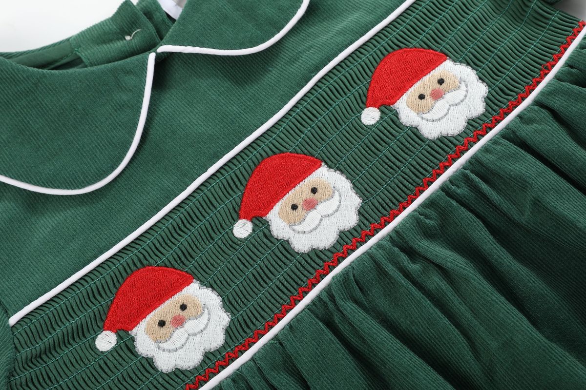 Green Santa Smock Bloomer Set