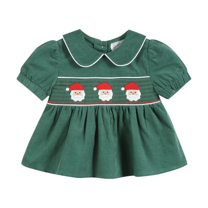 Green Santa Smock Bloomer Set