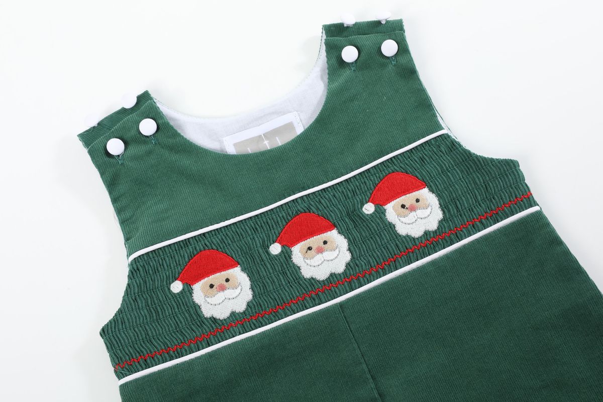 Green Santa Smock Overalls