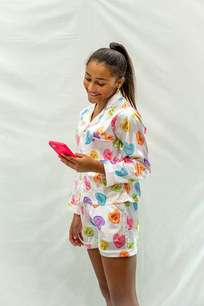Love Hearts Silky PJ Set