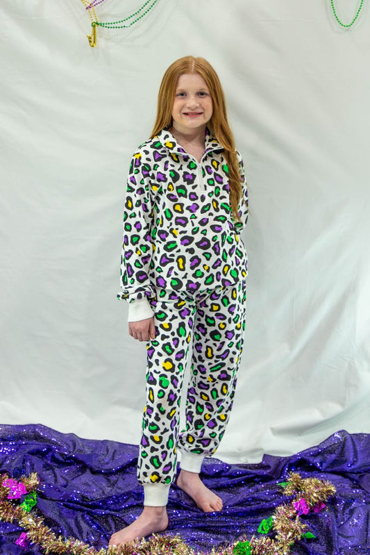 Mardi Gras Leopard Jogger Set