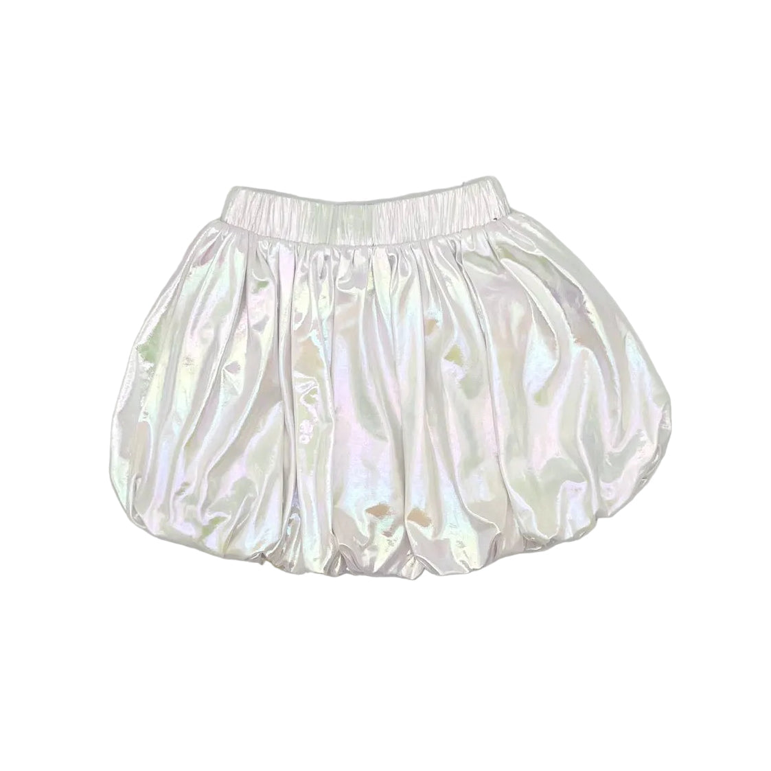 Metallic Bubble Skirt - White