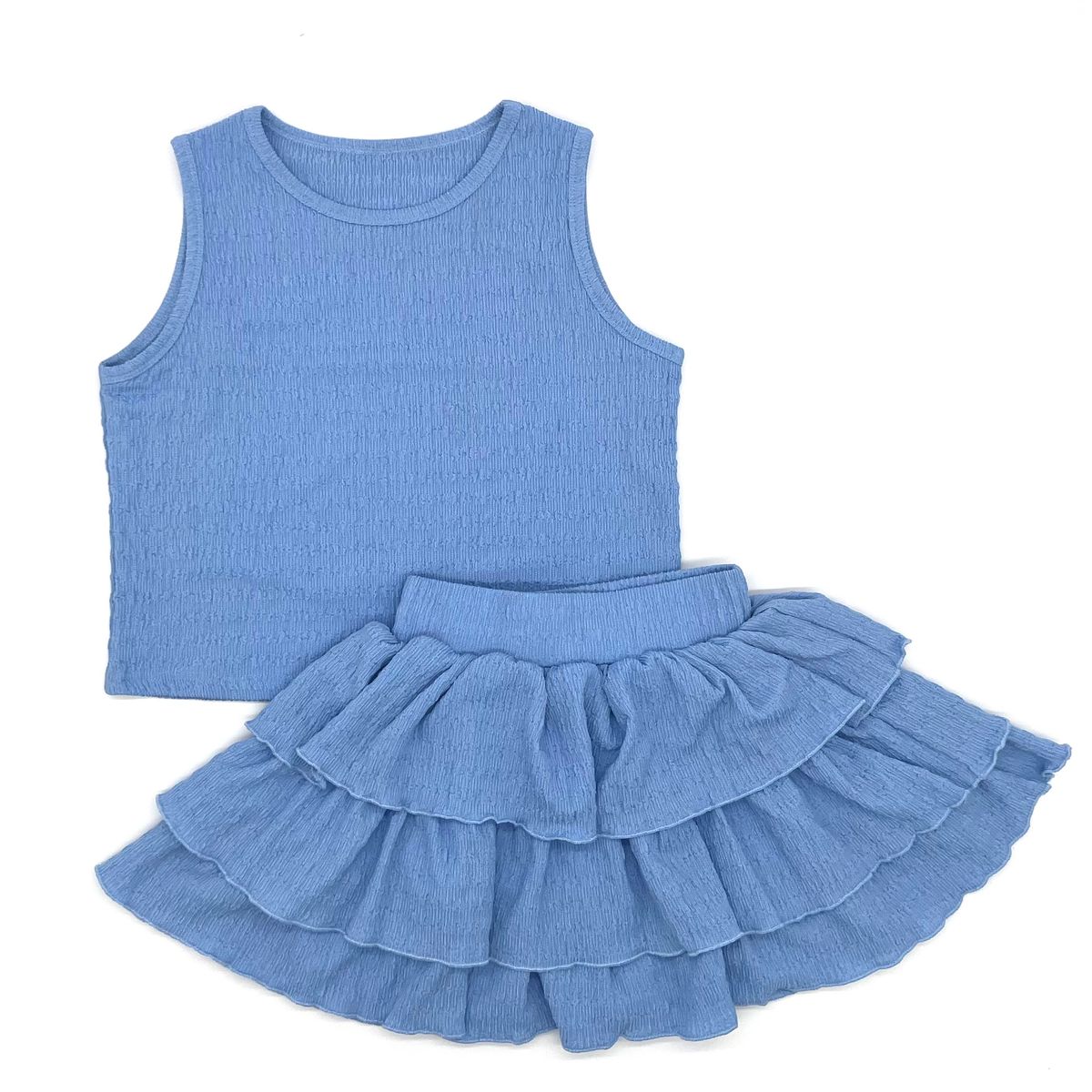 Periwinkle Crinkle Skirt Set