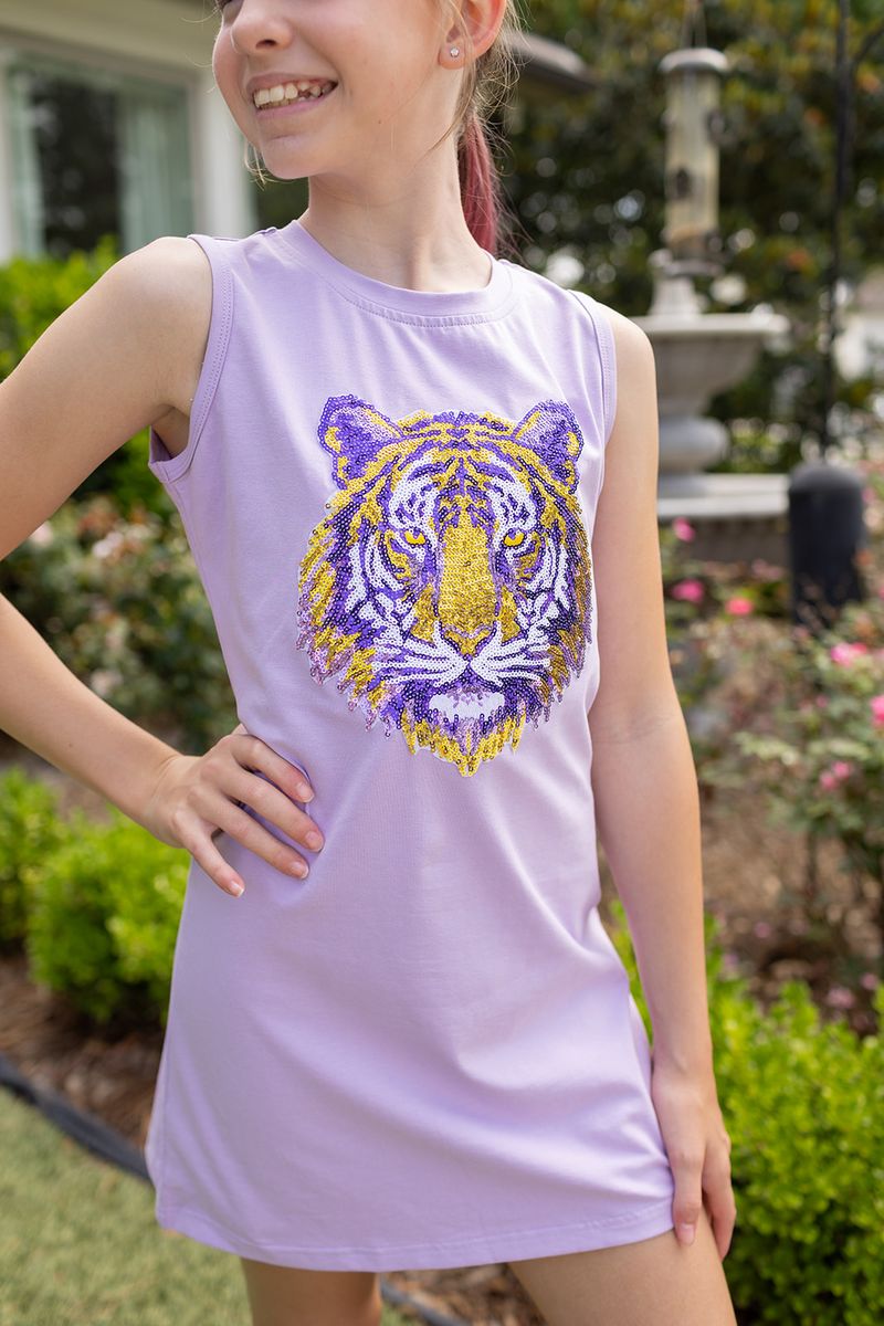 Tiger Face Sequin Dress