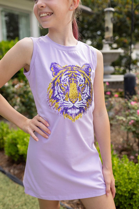 Tiger Face Sequin Dress
