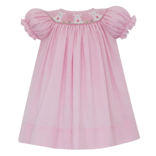 Bunnies Microcheck Bishop - Pink