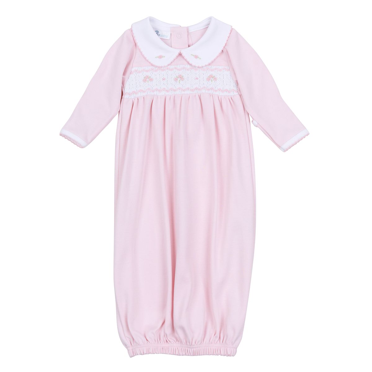 Lillian Pink Smocked Gathered Gown