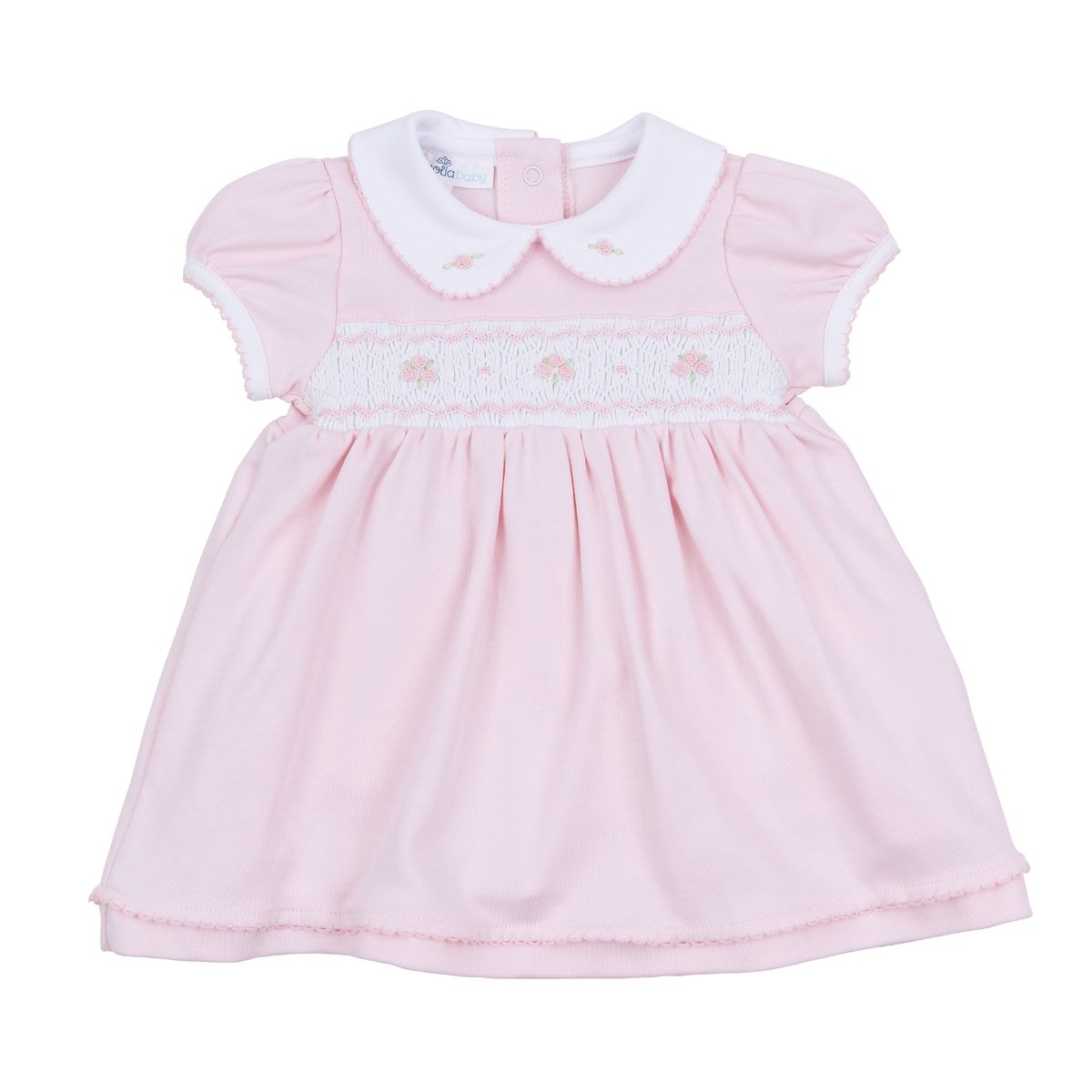 Lillian Pink Smocked Collared Dress
