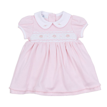 Lillian Pink Smocked Collared Dress
