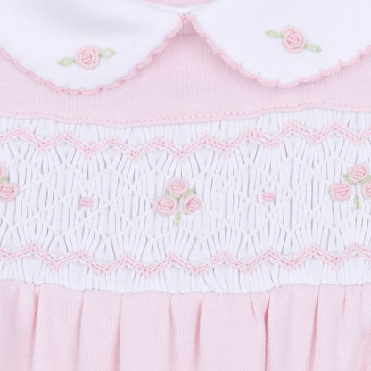 Lillian Pink Smocked Collared Dress