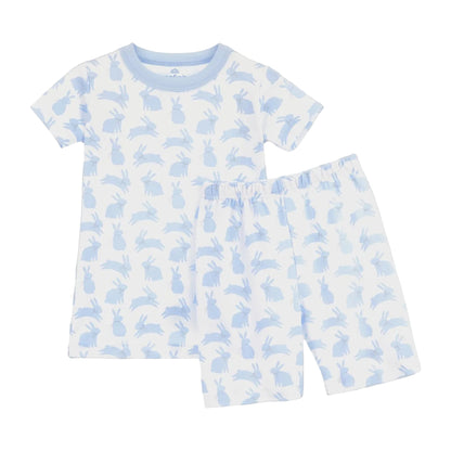 Leaping Bunnies Short Pajamas - Blue