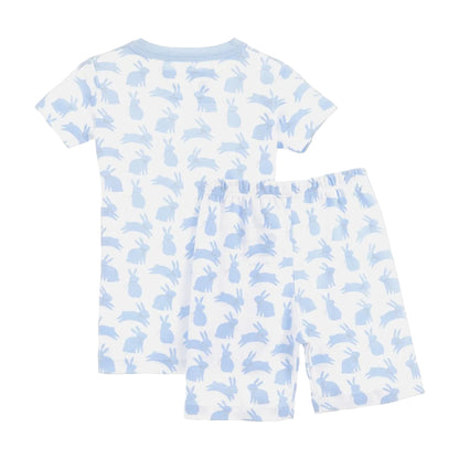 Leaping Bunnies Short Pajamas - Blue
