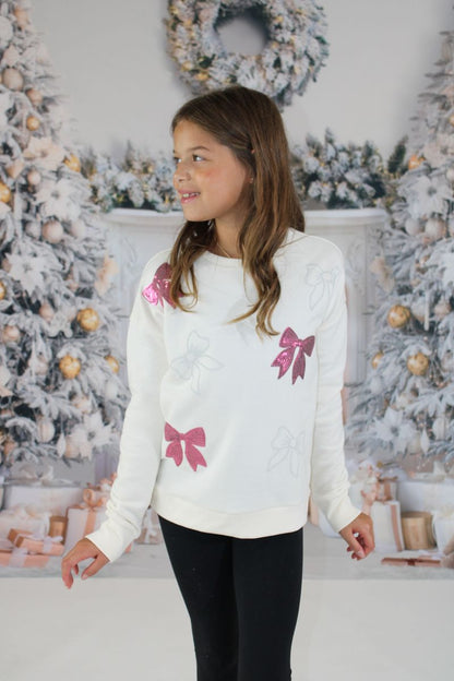 Sequin Bows Sweatshirt