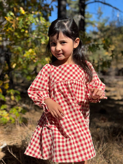 Red Check Olivia Dress-1844