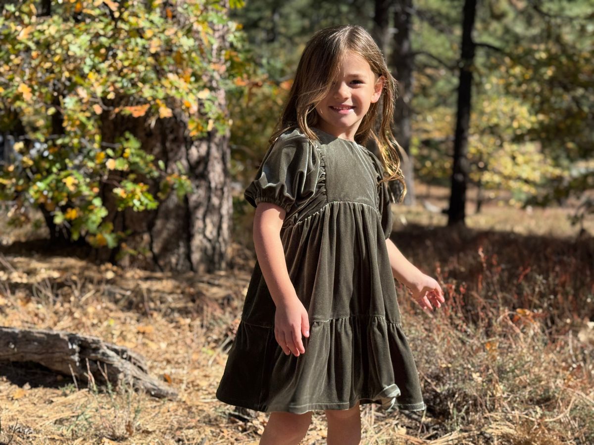 Noah Dress-Sage Velvet/V1829B